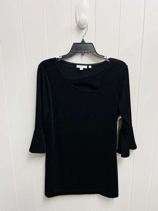 Top 3/4 Sleeve By Chicos In Black, Size: M