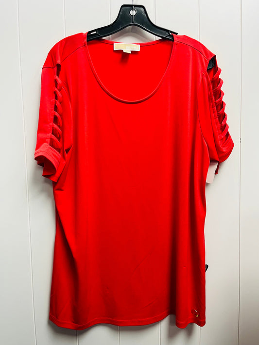 Top Short Sleeve By Michael By Michael Kors In Red, Size: Xl