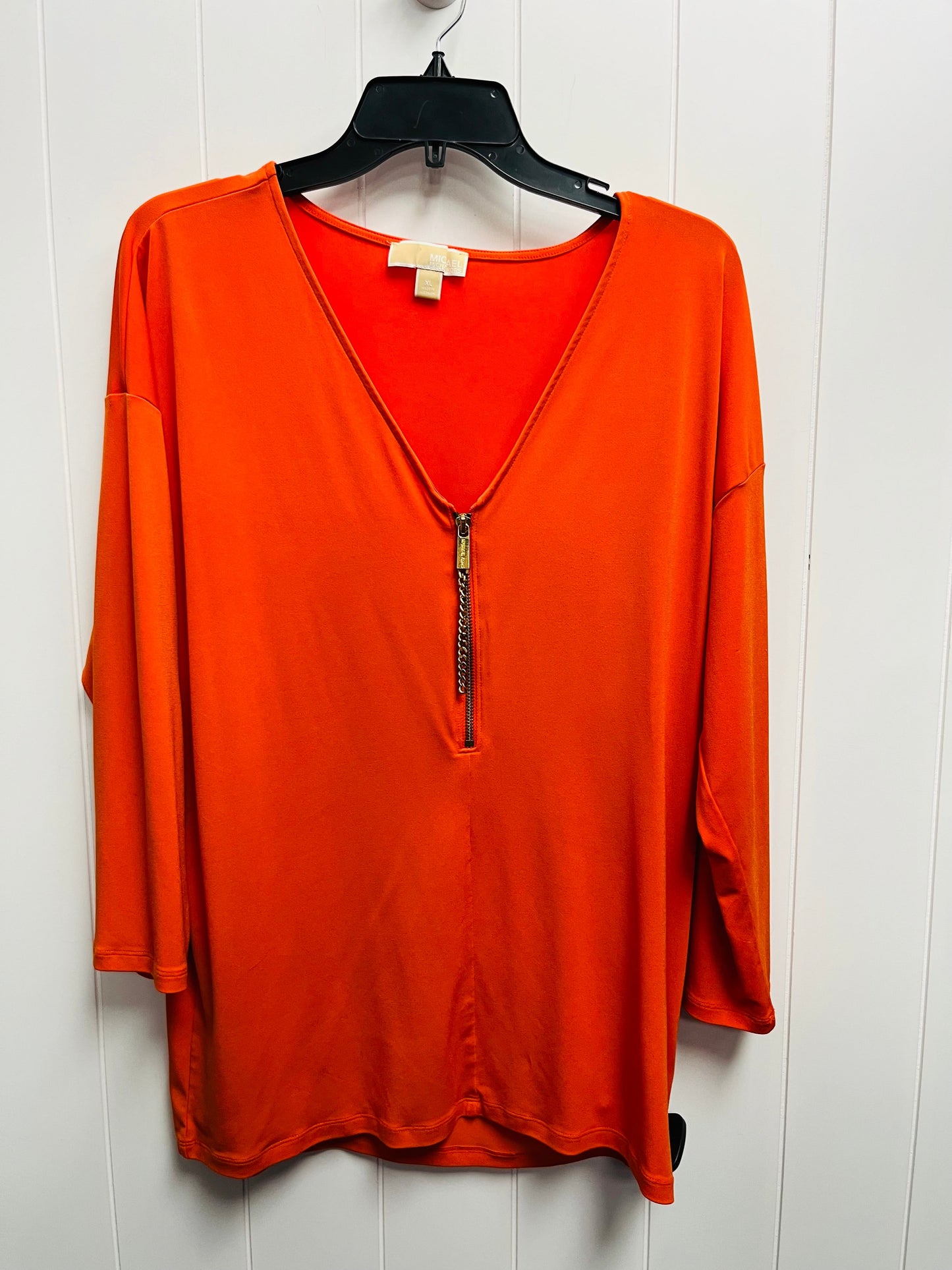 Top Long Sleeve By Michael By Michael Kors In Orange, Size: Xl