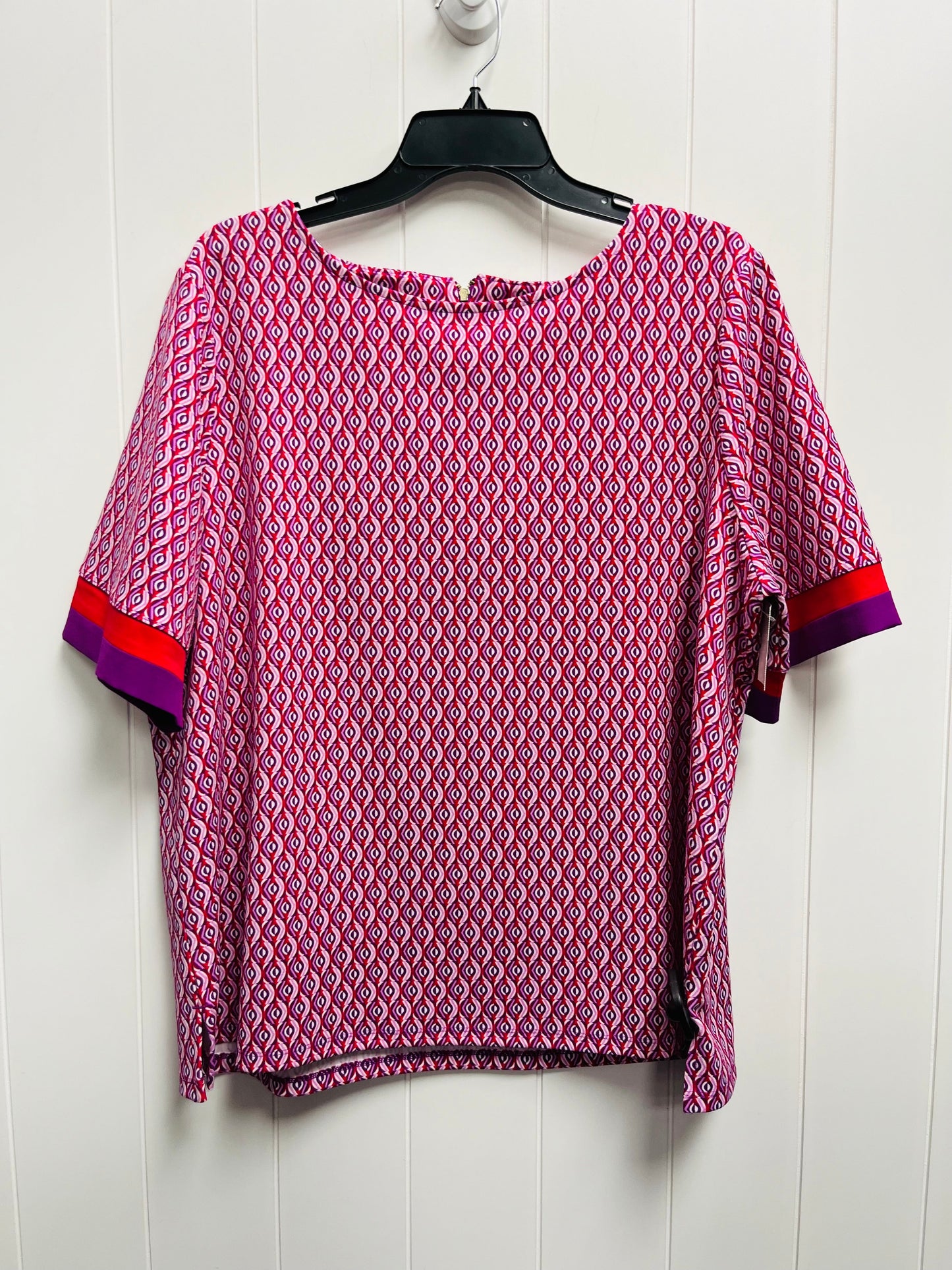 Top Short Sleeve By Chicos In Purple & Red, Size: Xl