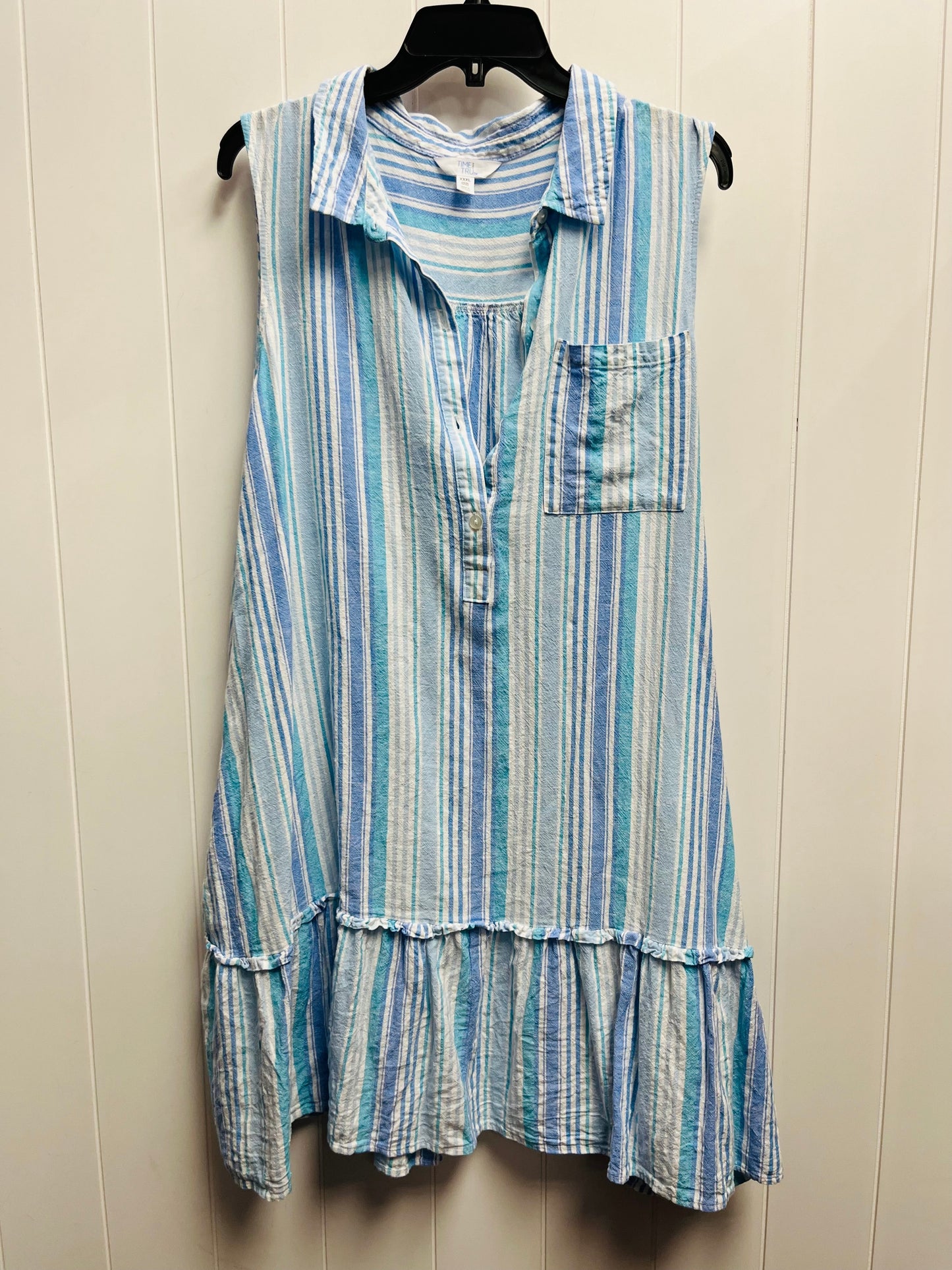 Dress Casual Short By Time And Tru In Blue & White, Size: 22