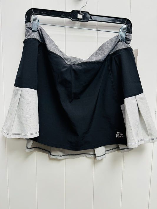 Athletic Skort By Rbx In Black & Grey, Size: Xl