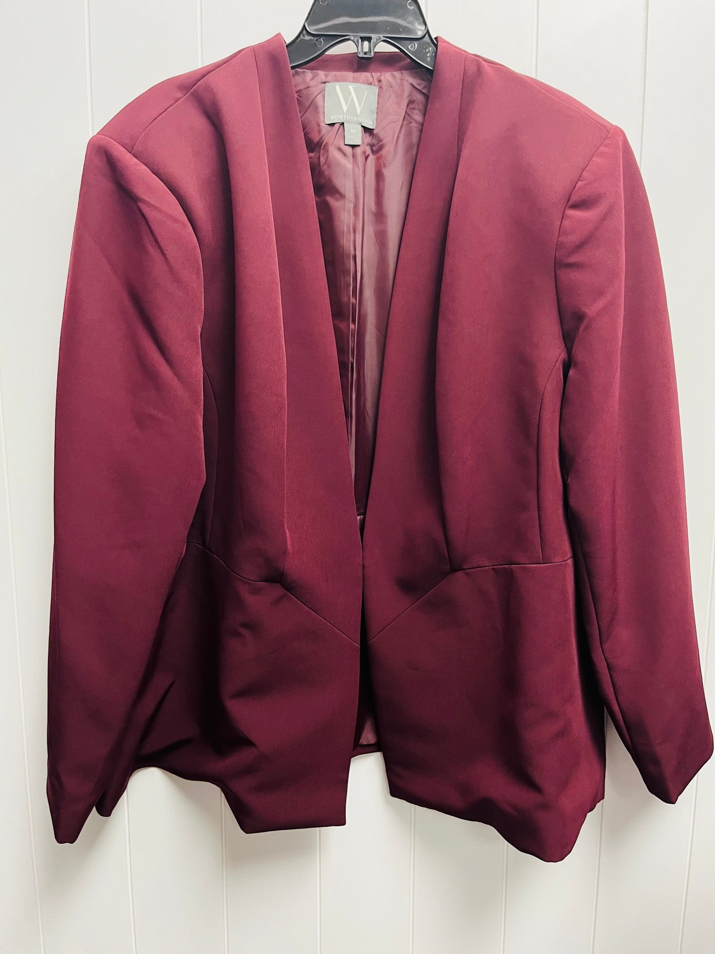 Blazer By Worthington In Maroon, Size: 3x