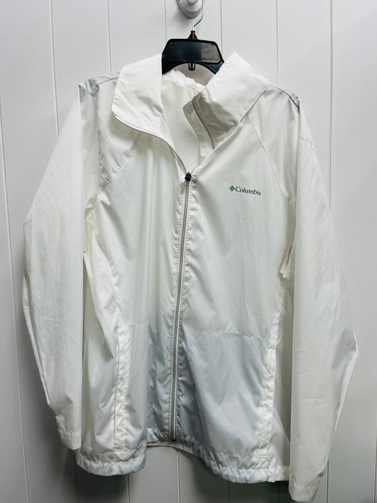 Jacket Windbreaker By Columbia In White, Size: 3x