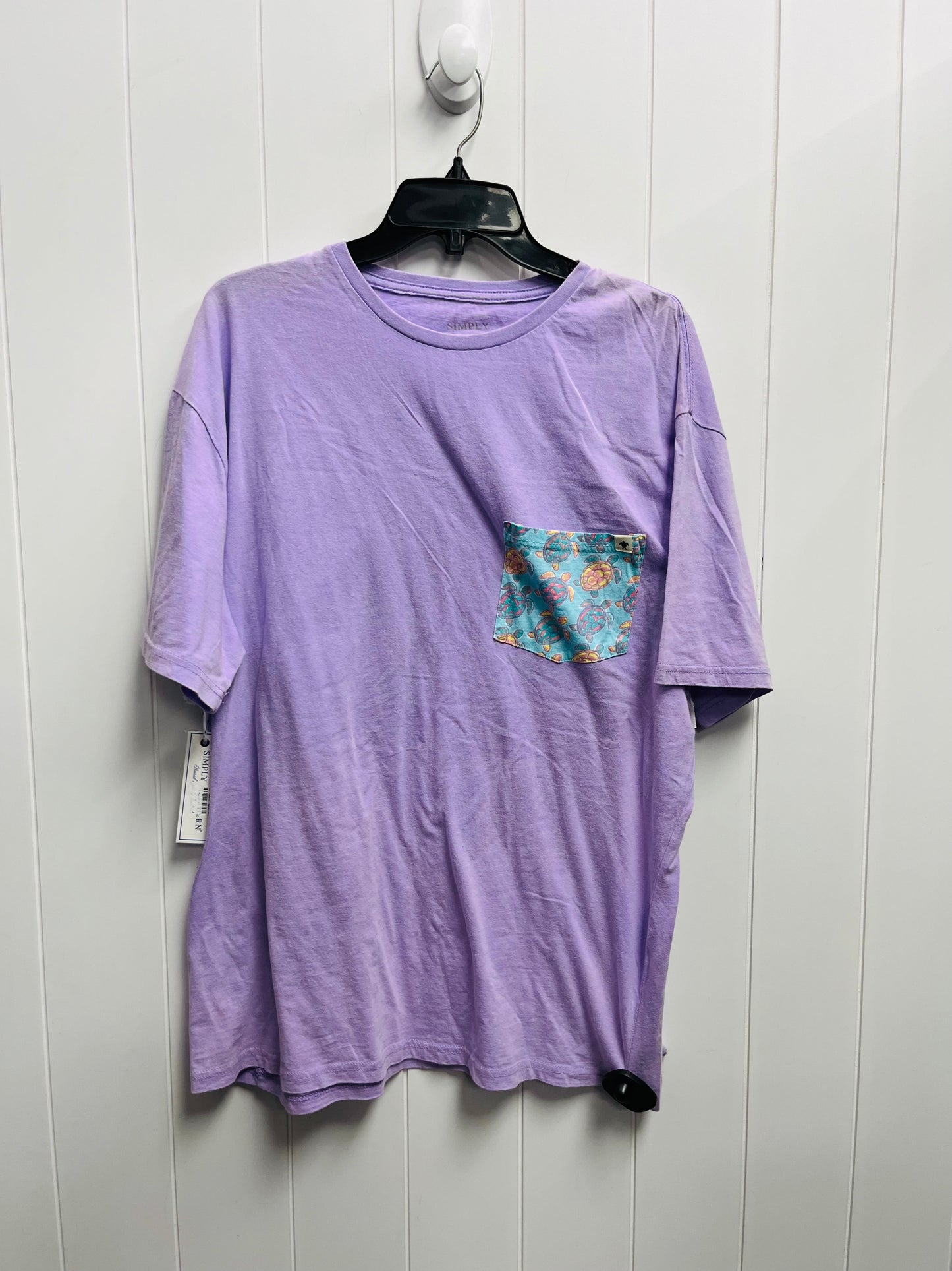 Top Short Sleeve Basic By Simply Southern In Purple, Size: L