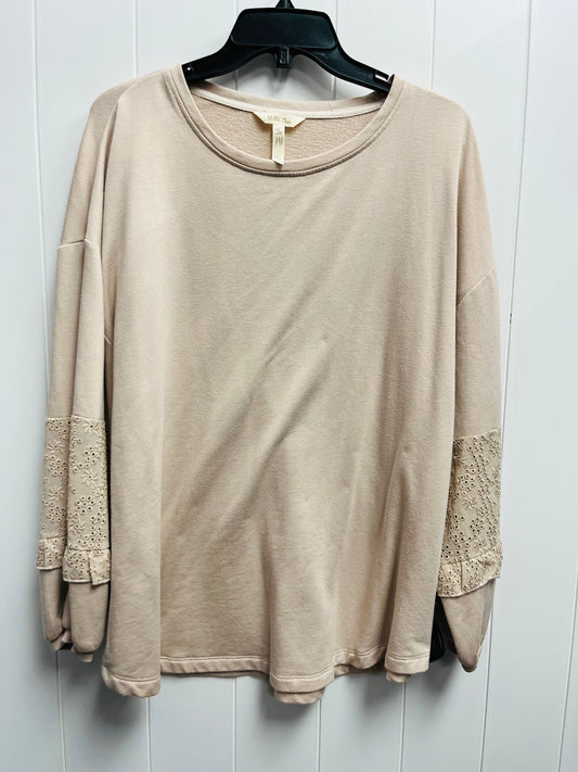 Top Long Sleeve By Matilda Jane In Taupe, Size: Xl