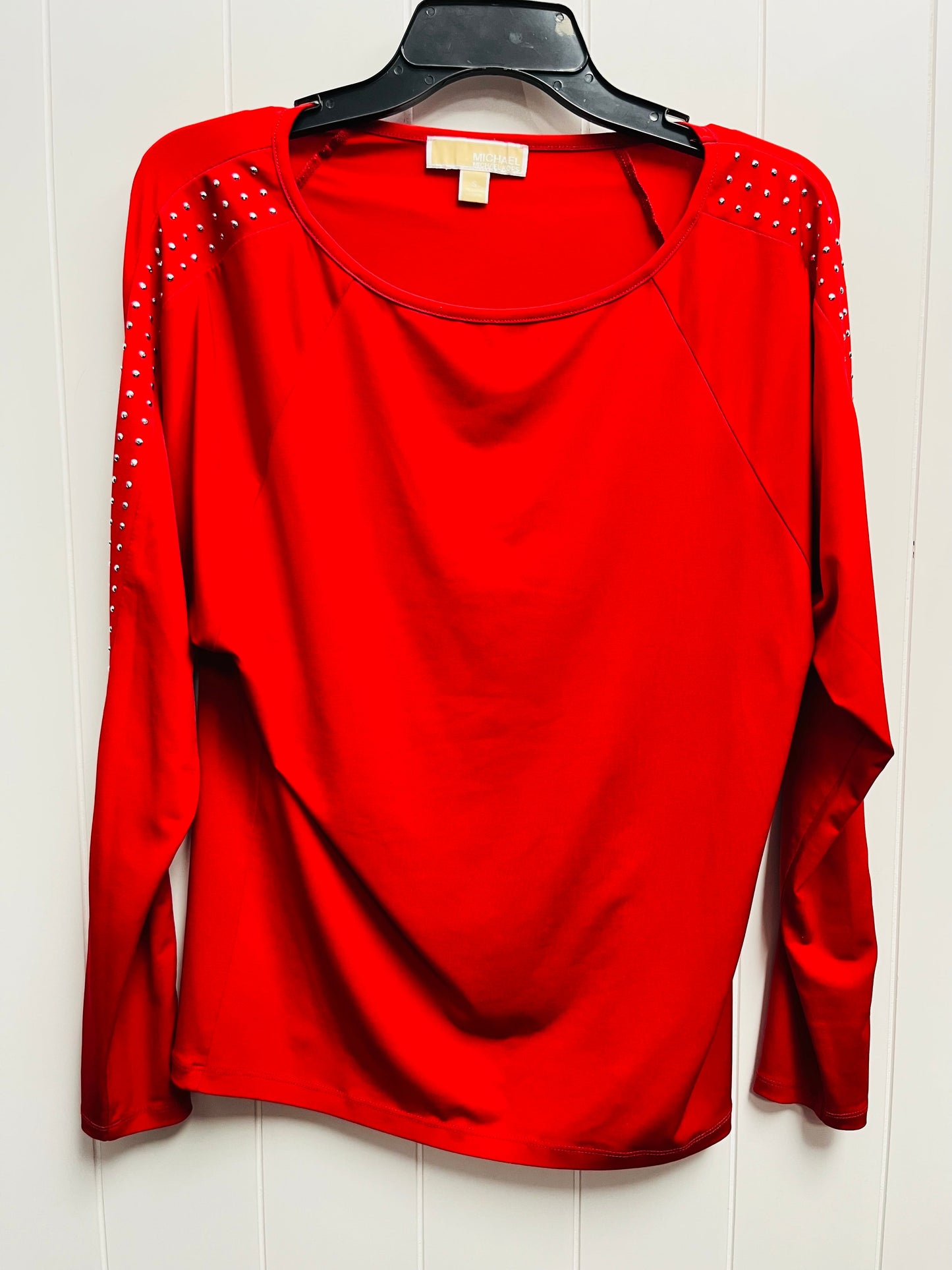 Top Long Sleeve By Michael By Michael Kors In Red, Size: S