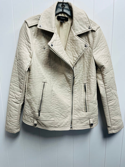 Jacket Moto By Forever 21 In Cream, Size: M