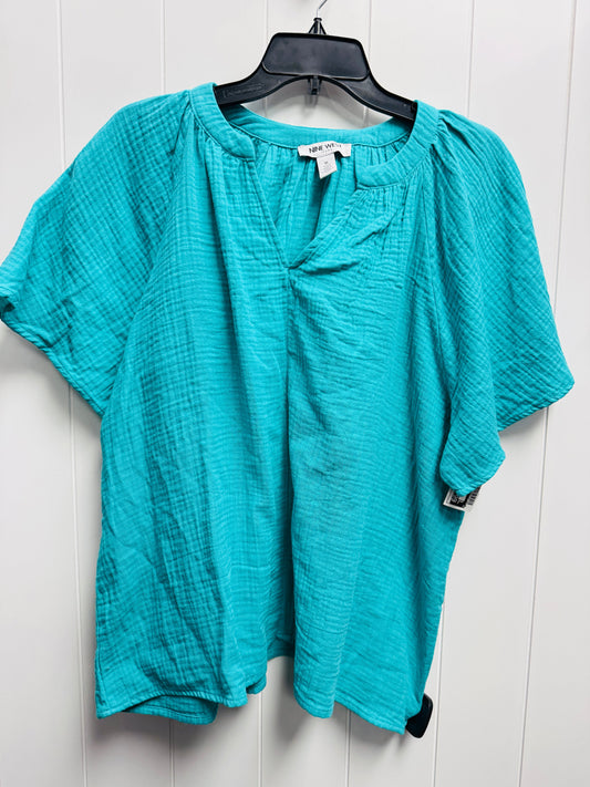 Top Short Sleeve By Nine West Apparel In Green, Size: Xl