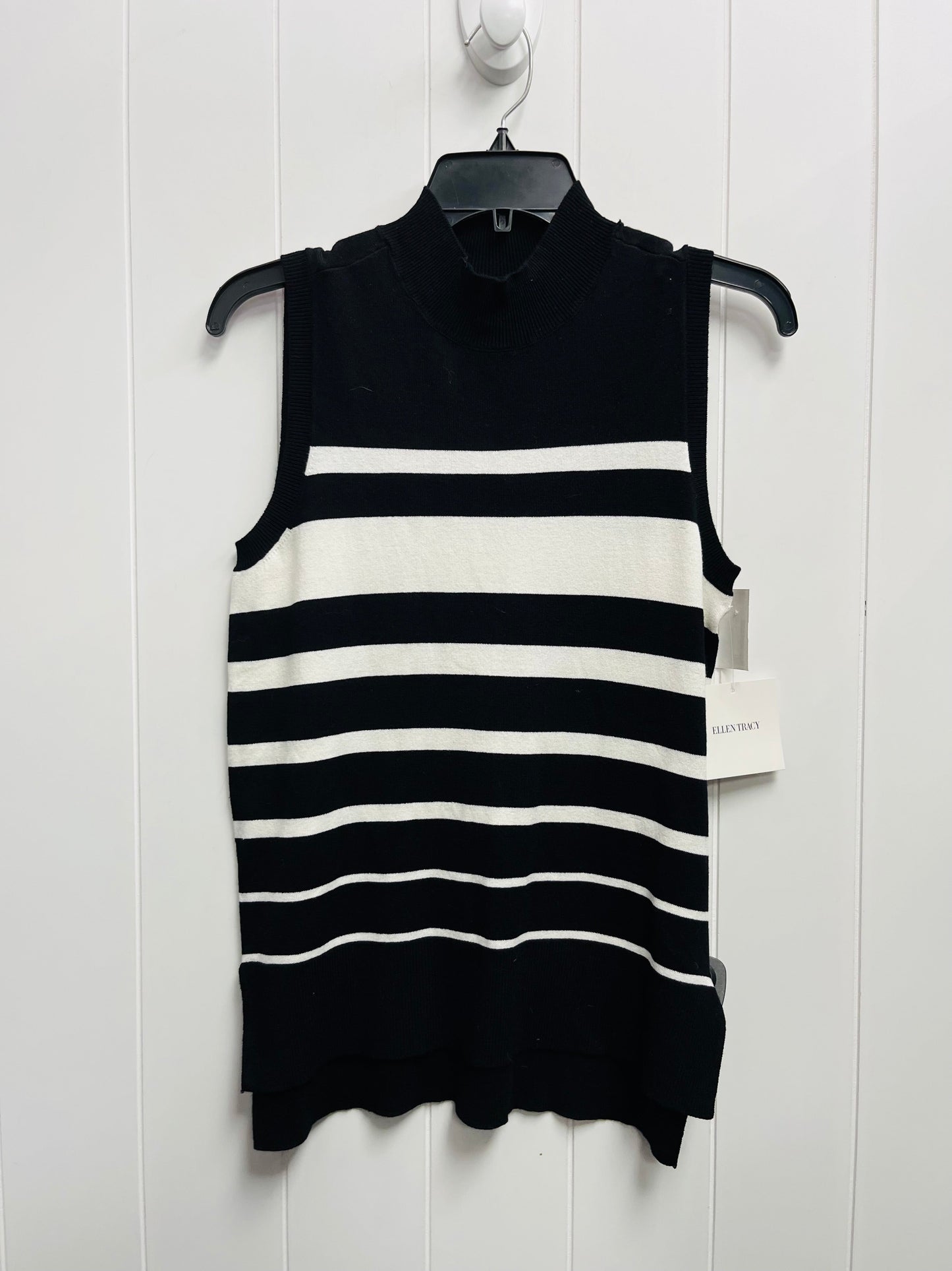 Top Sleeveless By Ellen Tracy In Black & Cream, Size: S