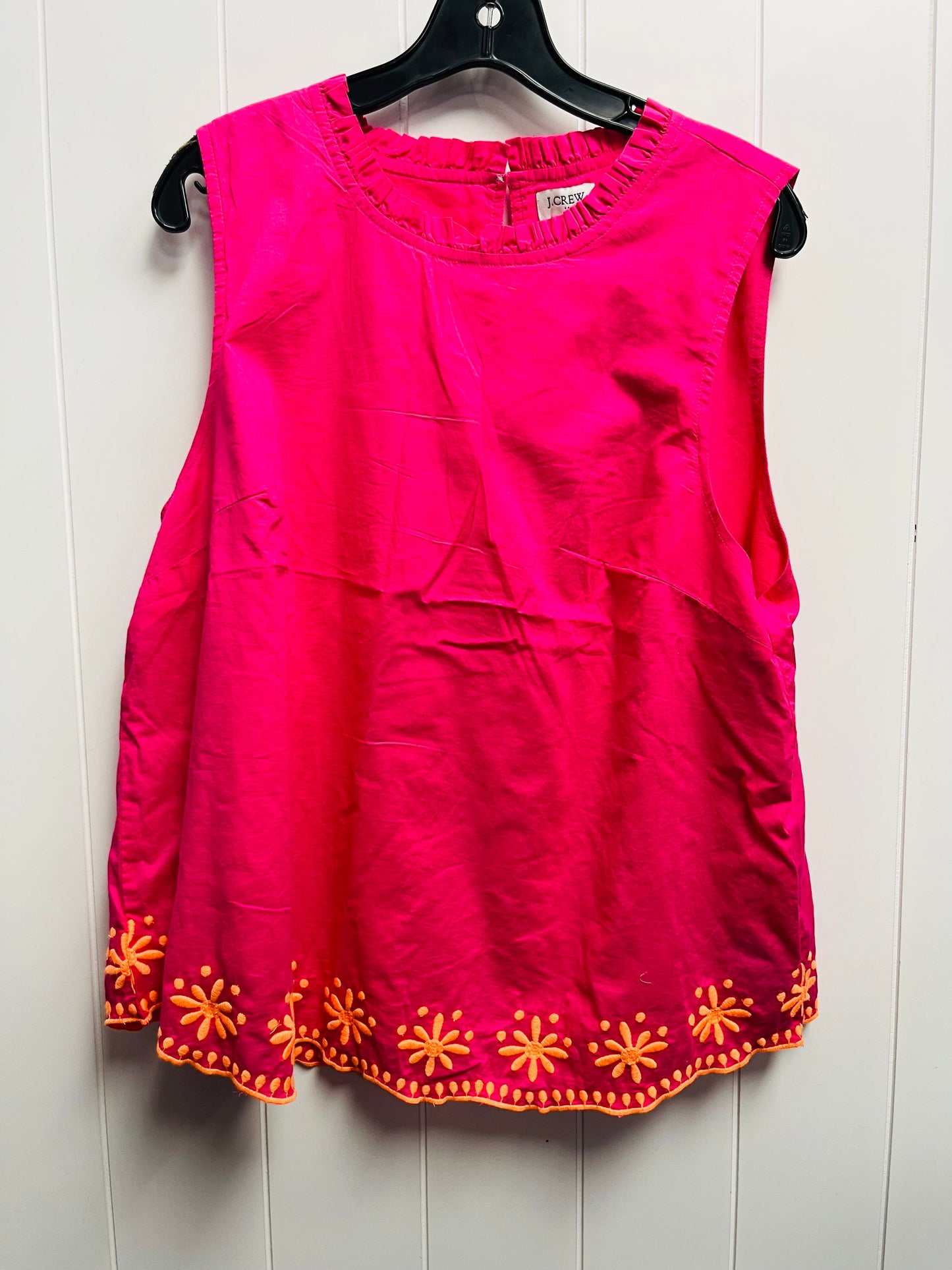 Top Sleeveless By J. Crew In Orange & Pink, Size: L