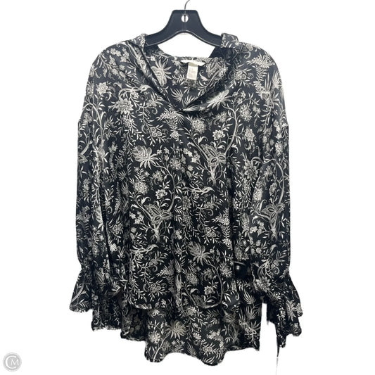 Blouse Long Sleeve By H&m In Black & White, Size: Xs