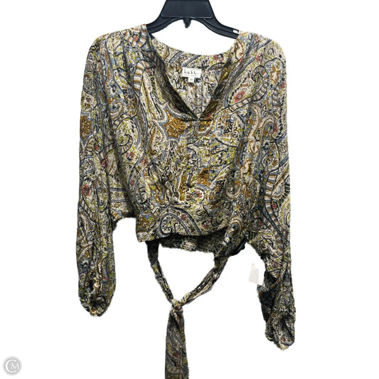 Top Long Sleeve By Nicole Miller In Blue & Yellow, Size: Xs