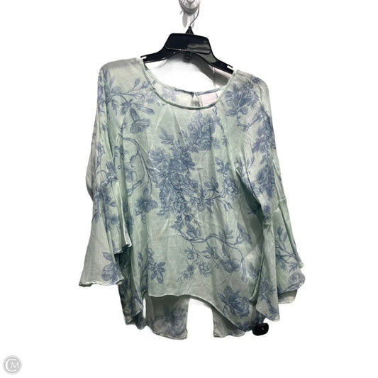 Top Long Sleeve By Lc Lauren Conrad In Blue & Green, Size: L