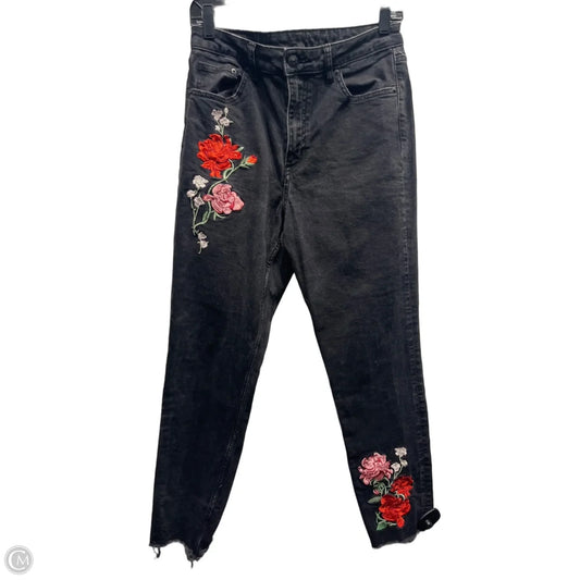 Jeans Straight By H&m In Black Denim, Size: 10