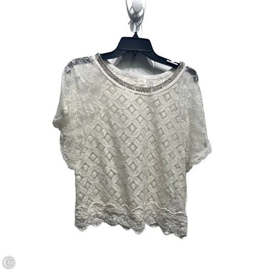 Top Short Sleeve By Miss Me In Cream, Size: M