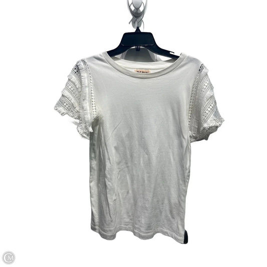 Top Short Sleeve By Anthropologie In White, Size: S