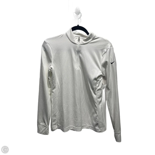 Athletic Top Long Sleeve Collar By Nike Apparel In White, Size: S