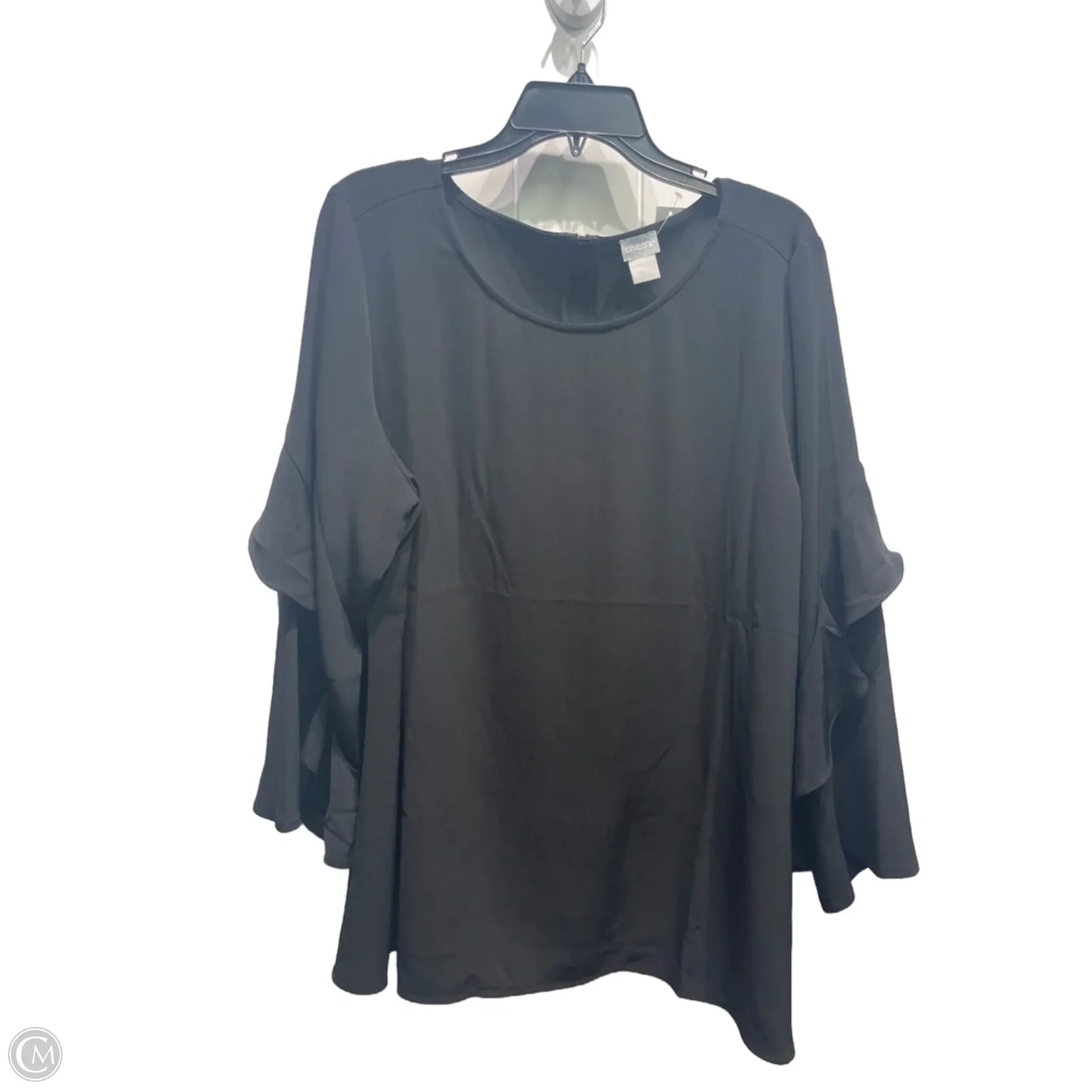 Blouse Long Sleeve By Chicos In Black, Size: Xl