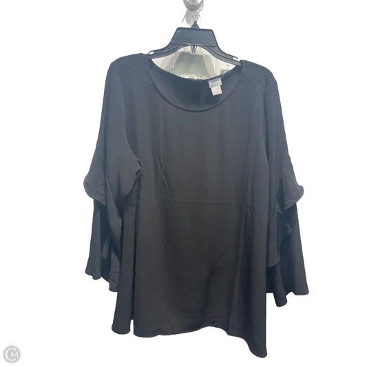 Blouse Long Sleeve By Chicos In Black, Size: Xl