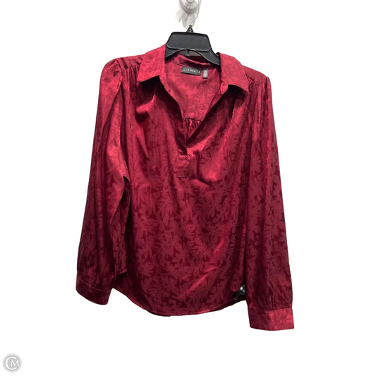 Blouse Long Sleeve By Rafaella In Red, Size: Xl