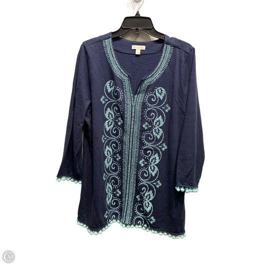 Top Long Sleeve By Charter Club In Blue, Size: Xl