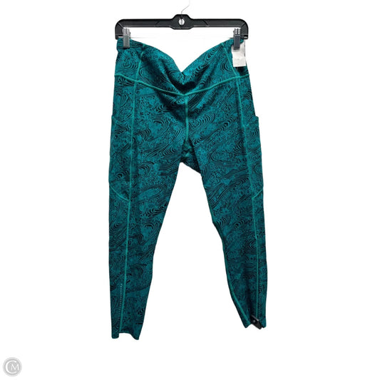 Athletic Leggings By Lululemon In Black & Green, Size: 12