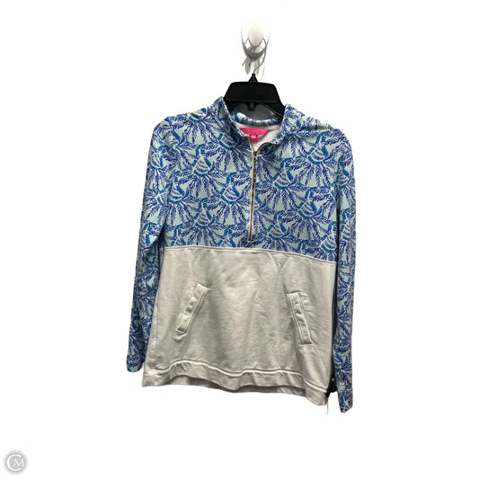 Top Long Sleeve Designer By Lilly Pulitzer In Blue & White, Size: S