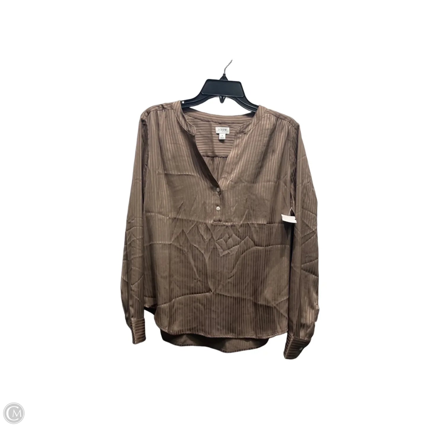 Top Long Sleeve By J. Crew In Taupe, Size: S