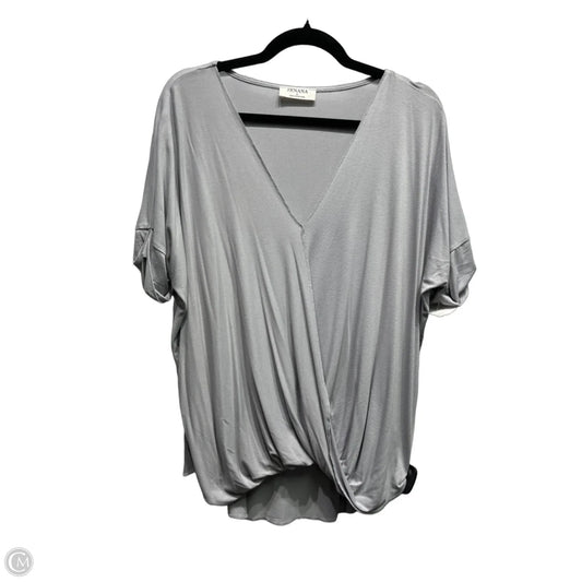Top Short Sleeve By Zenana In Grey, Size: L