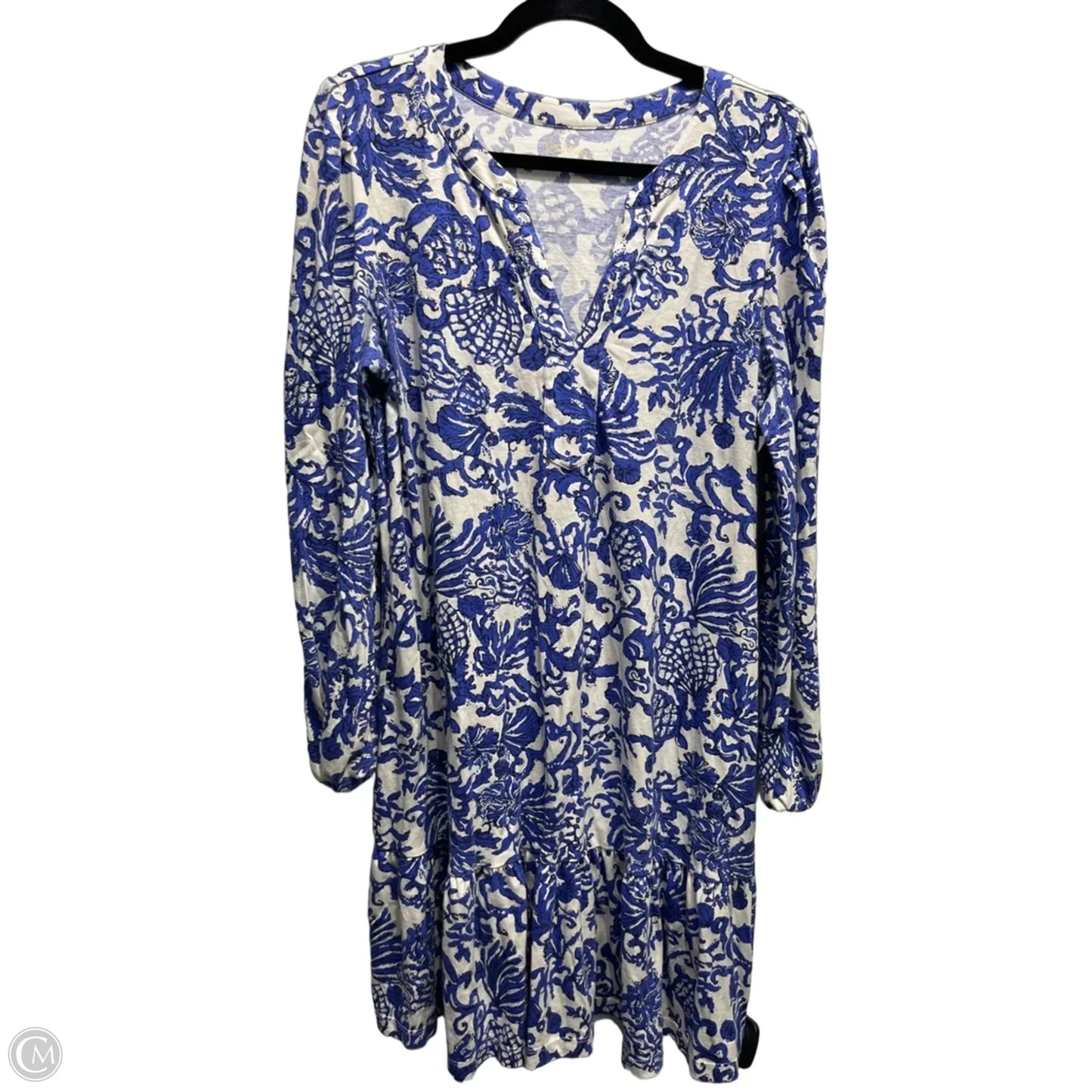 Dress Designer By Lilly Pulitzer In Blue & White, Size: L