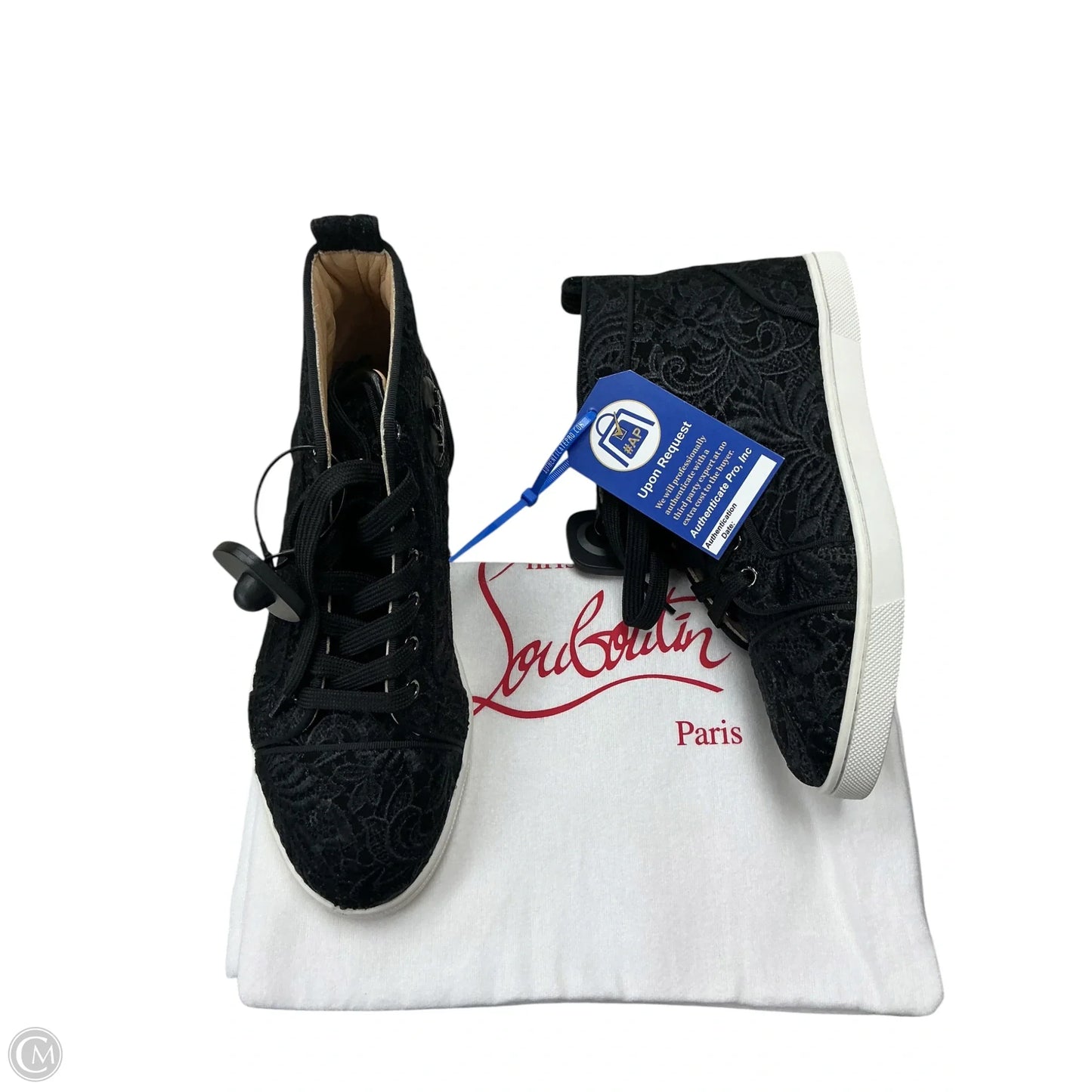 Shoes Luxury Designer By Christian Louboutin In Black, Size: 6.5