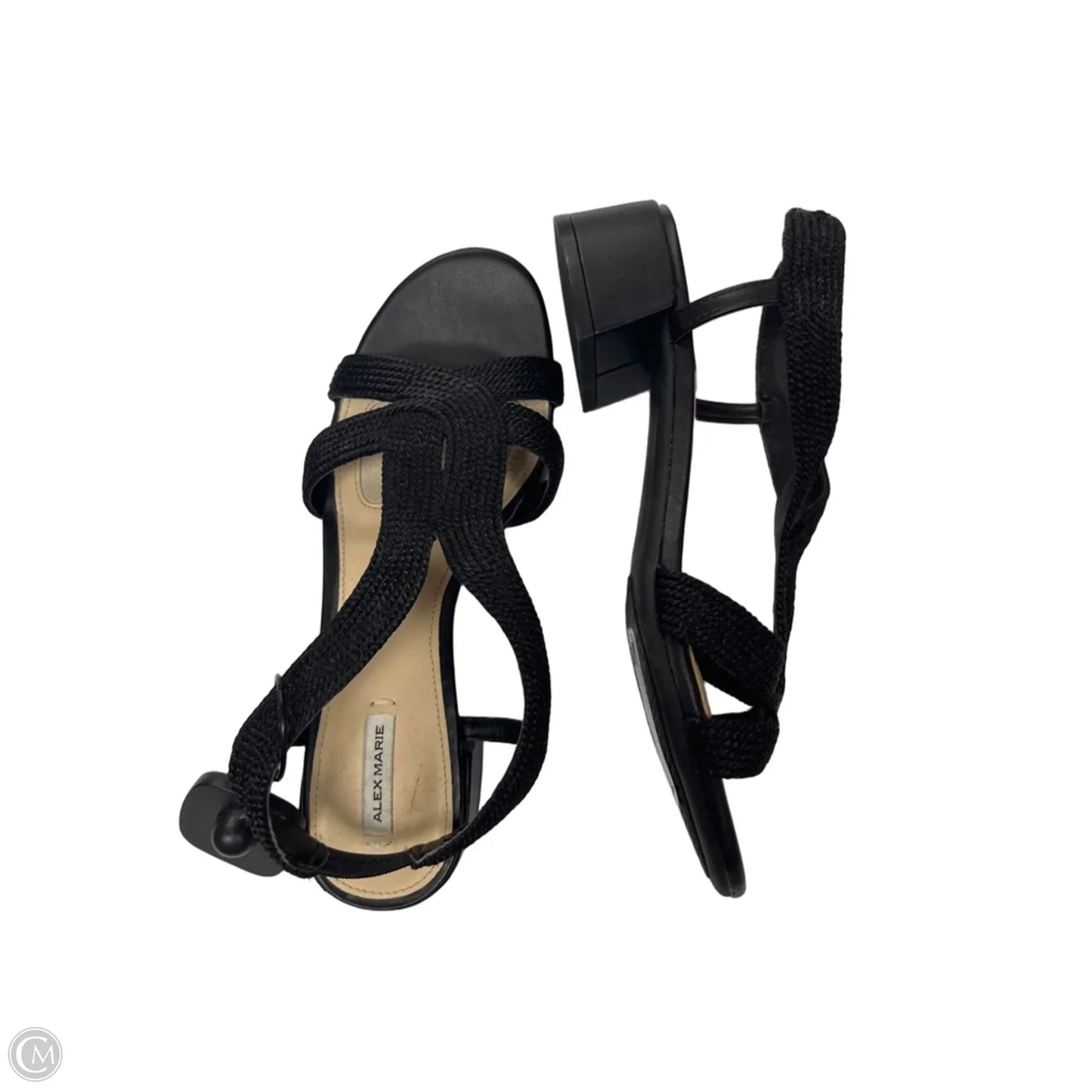 Sandals Heels Block By Alex Marie In Black, Size: 7.5