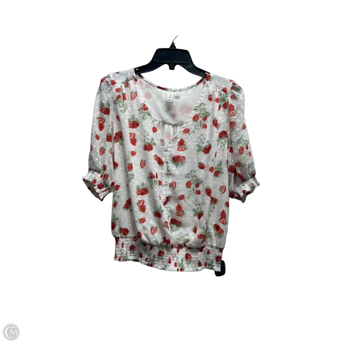 Top Short Sleeve By Joie In Green & Red, Size: L