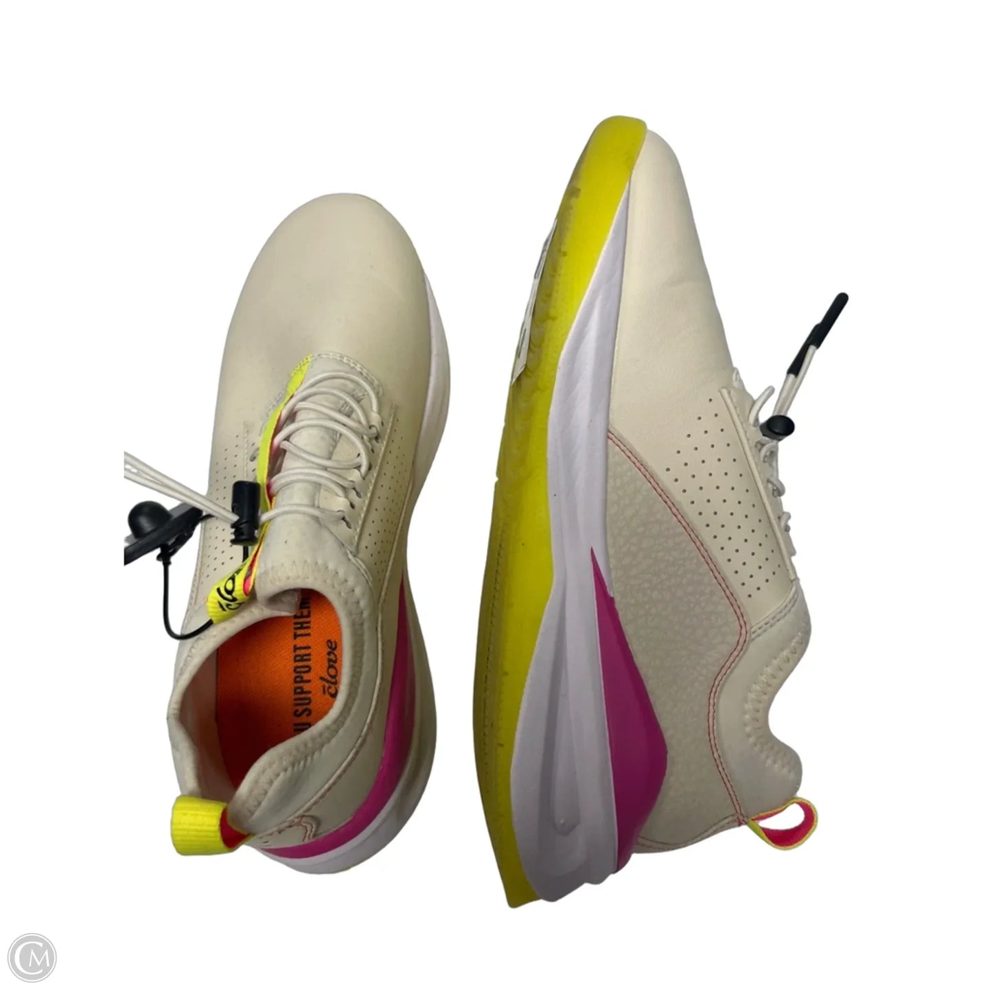 Shoes Sneakers By CLOVE In Pink & Yellow, Size: 7.5