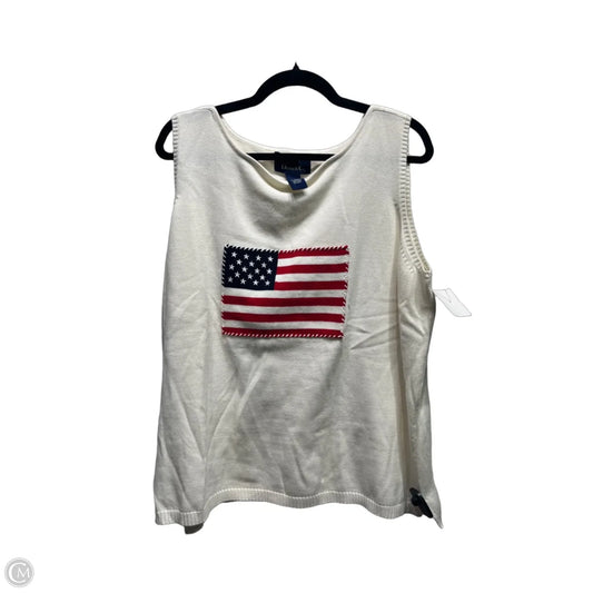 Top Sleeveless By Denim And Company In Blue & Red, Size: 2x