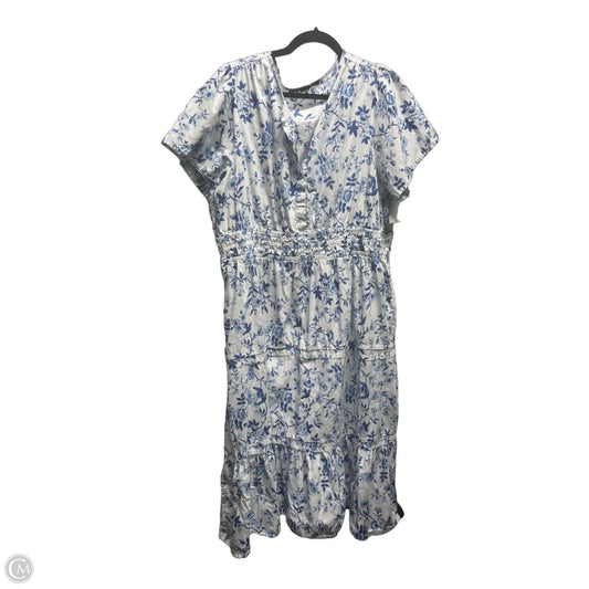 Dress Casual Midi By French Connection In Blue & White, Size: Xxl
