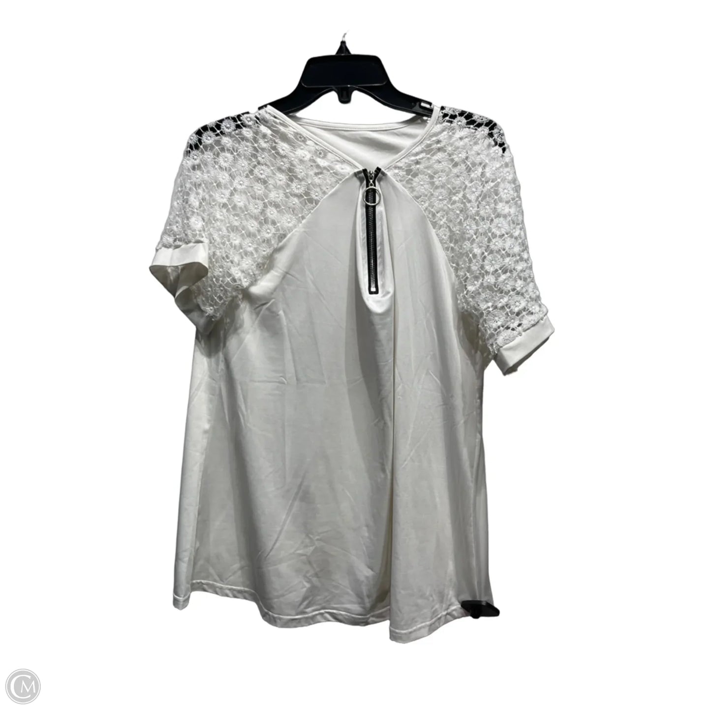 Top Short Sleeve By Cme In White, Size: L
