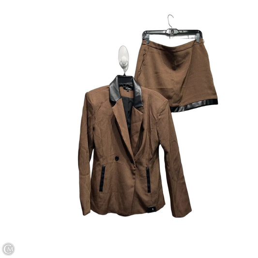 Skirt Suit 2pc By Fashion Nova In Black & Brown, Size: L