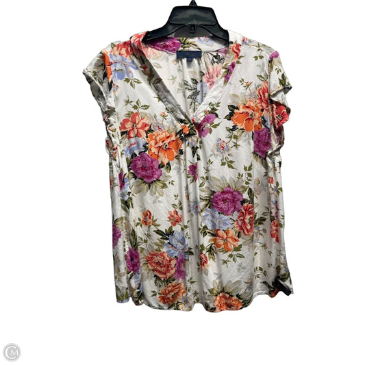 Top Short Sleeve By Rachel Roy In Orange & Purple, Size: 1x