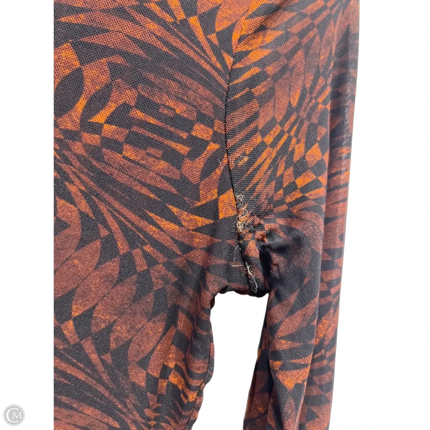 Top Long Sleeve By Johnny Was In Black & Orange, Size: M