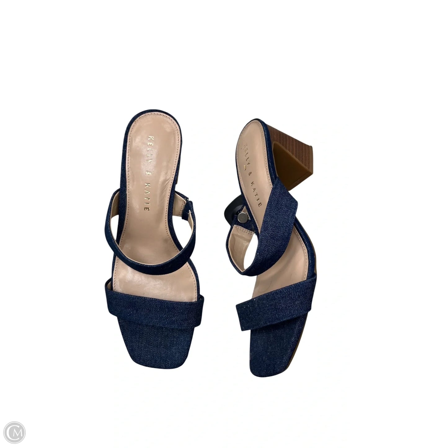 Sandals Heels Block By Kelly And Katie In Blue, Size: 7