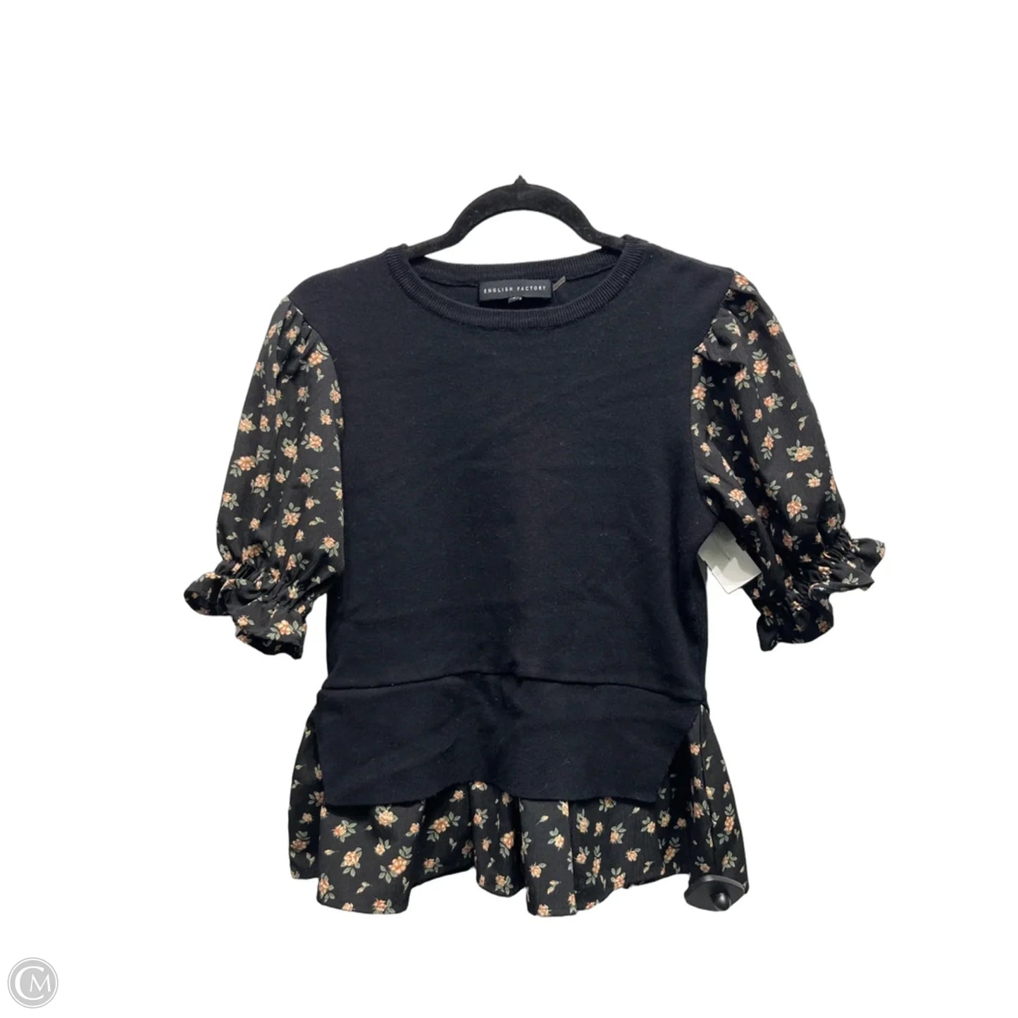 Top Short Sleeve By English Factory In Black & Tan, Size: S