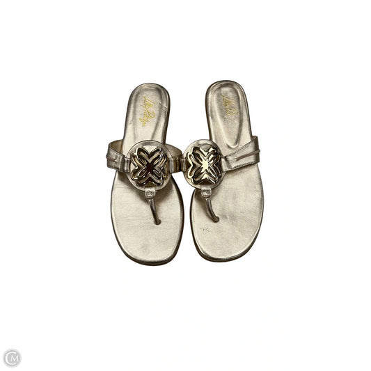 Sandals Designer By Lilly Pulitzer In Gold, Size: 8.5