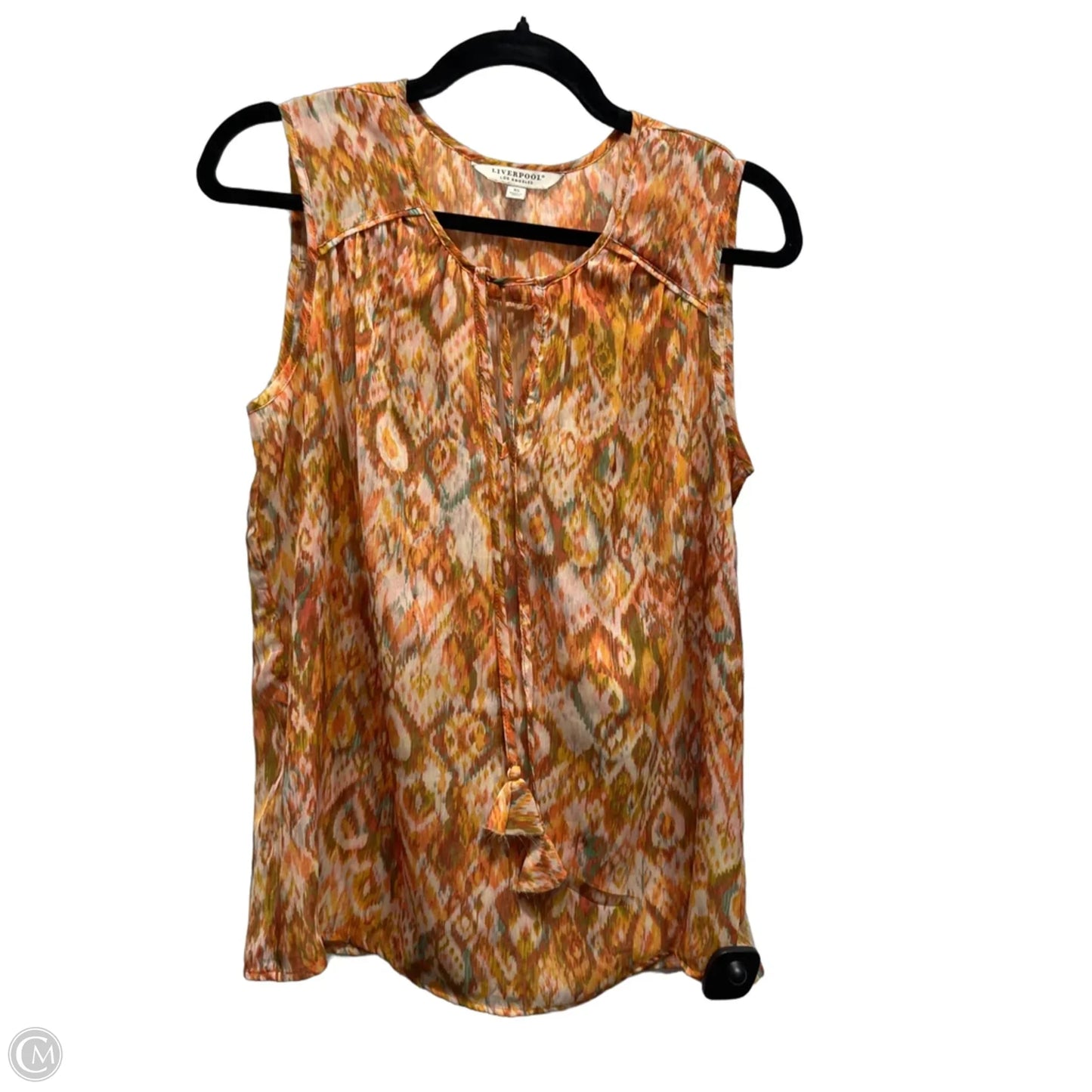 Top Sleeveless By Liverpool In Orange, Size: Xs