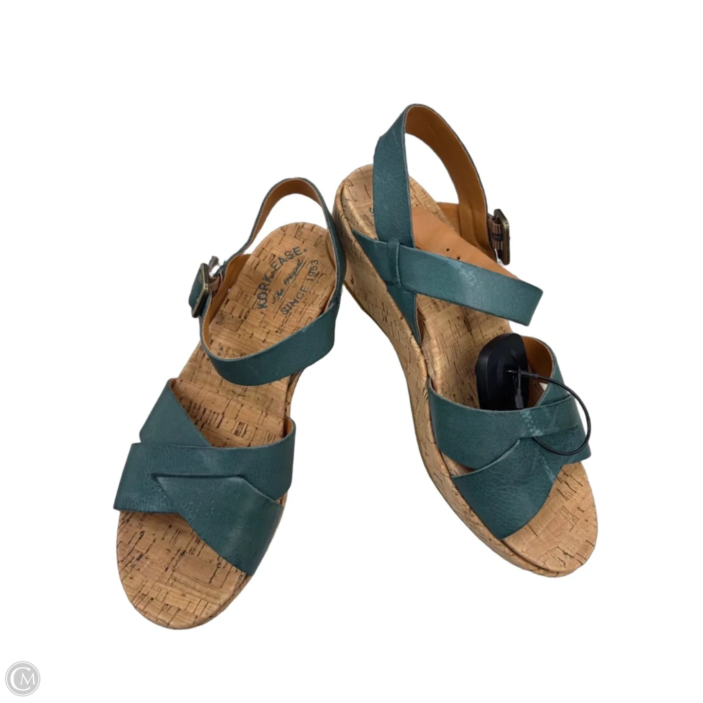 Sandals Heels Wedge By Kork Ease In Green, Size: 7