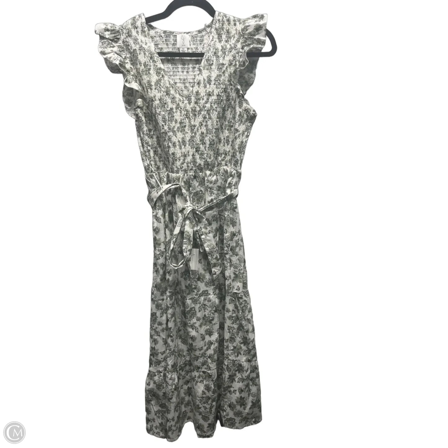 Dress Casual Midi By Joie In Green & White, Size: M