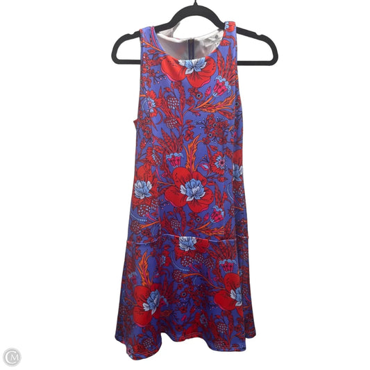 Dress Work By JEAN-PIERRE KLIFA In Blue & Red, Size: S