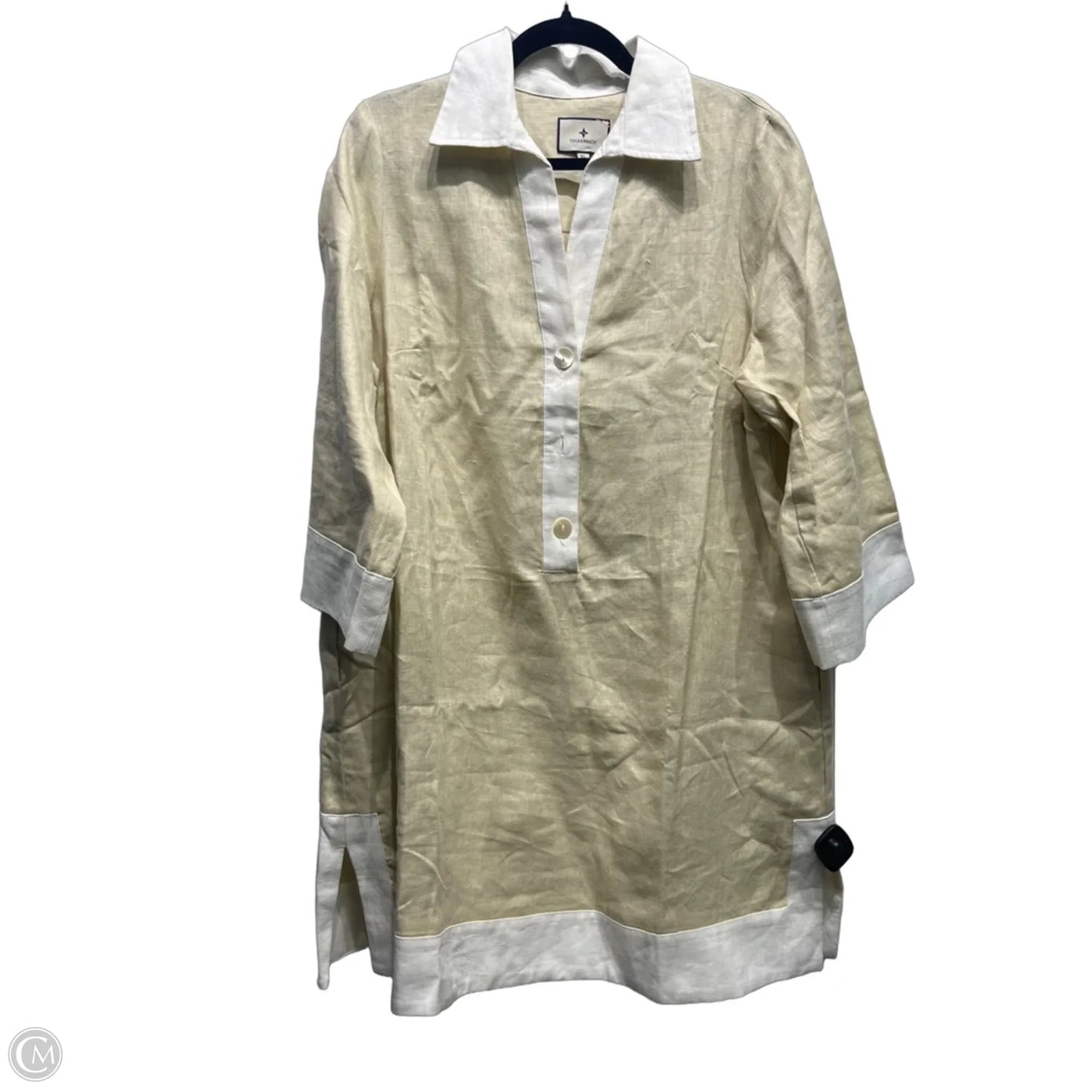 Dress Designer By Tuckernuck In Tan & White, Size: Xl
