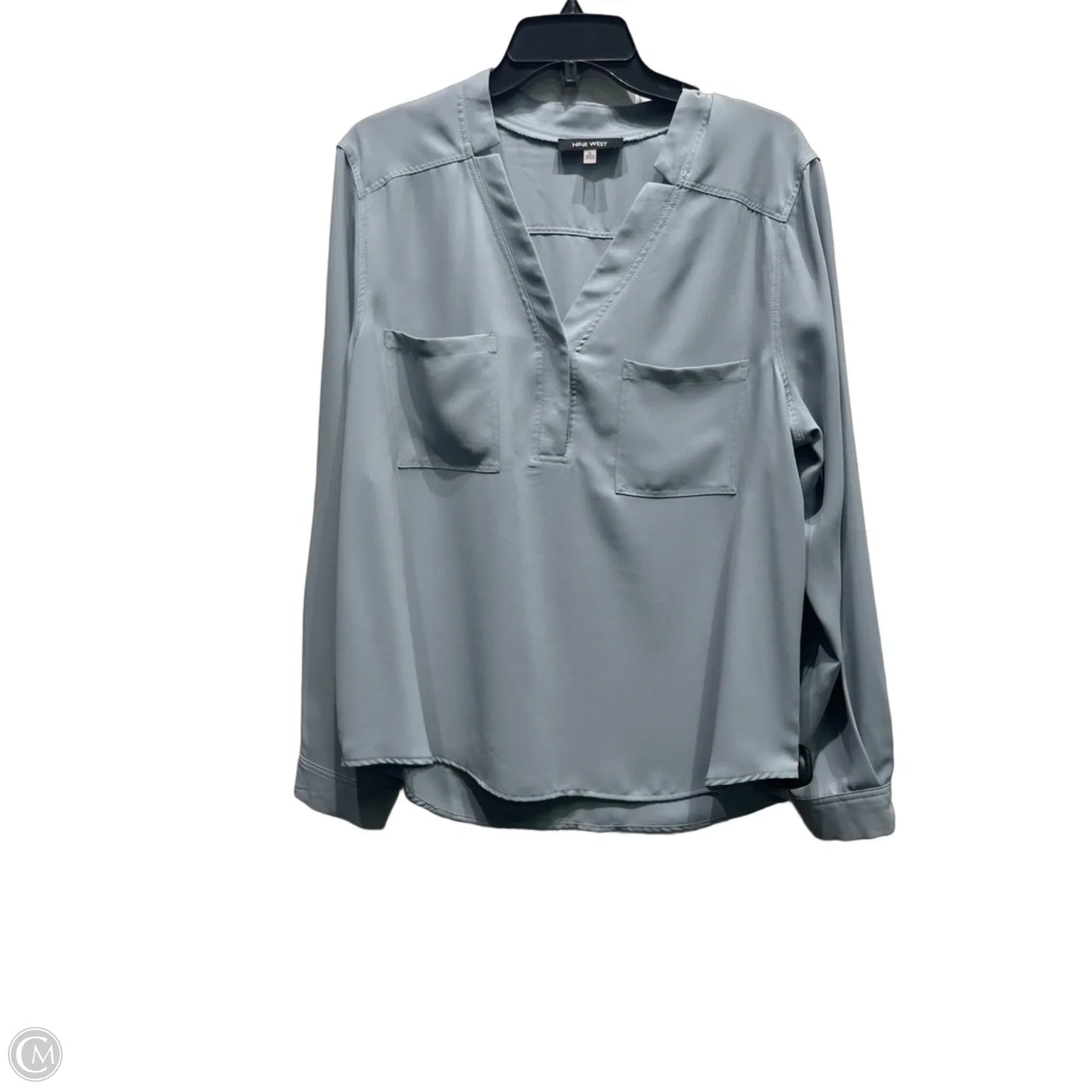 Top Long Sleeve By Nine West Apparel In Blue, Size: Xl